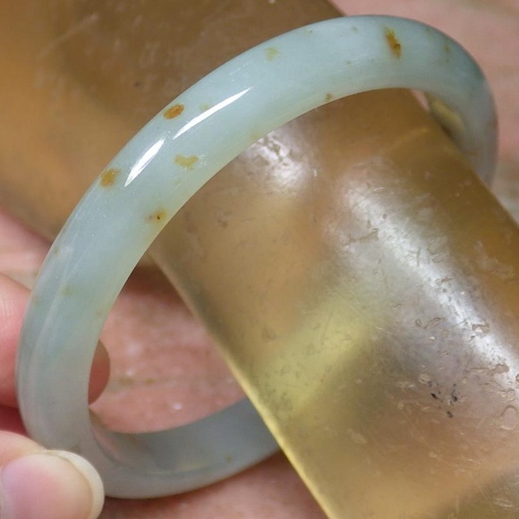 Certified Green Yellow 100% Natural A JADE Jadeite Bangle Bracelet 56 mm 792577 - Picture 3 of 9